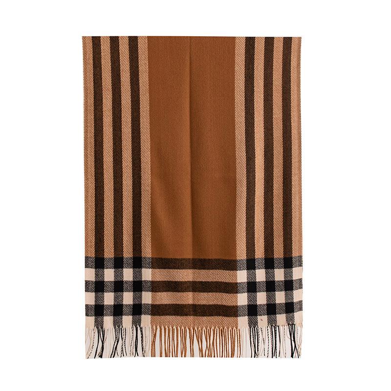 Women's New Winter Scarf All Match High End Shawl  Tassel  Korean Style Plaid  Warm Couple  Thickened Scarf
