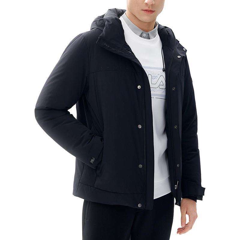 FILA Simple Business Casual Warm Long Sleeve Down Jacket Men Outerwear Black F11M247910F-BK