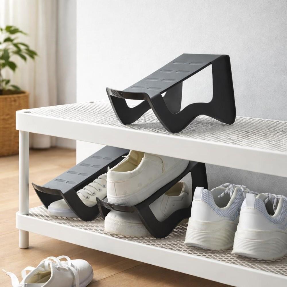 Double Layer Shoe Slots Organizer Orderly Organization Shoes Organizer Durable Shoes Rack