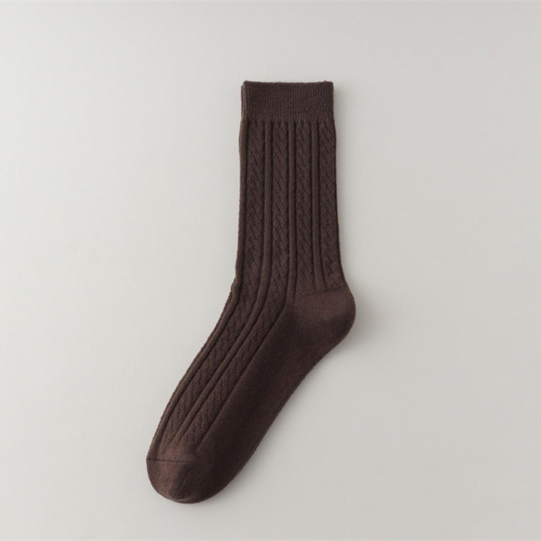 

Ground Baby Fleece Socks Women S Thickened Warm Heat Storage Soft Twist Pattern Versatile Women S Medium Tube Socks average size темно-коричневого