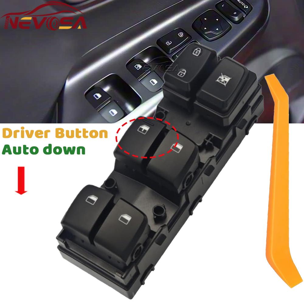 

Front Left Driver For Hyundai Kona 2018 Power Window Master Control Switch Glass Button 93570-J9150 93570-J9100 Auto down