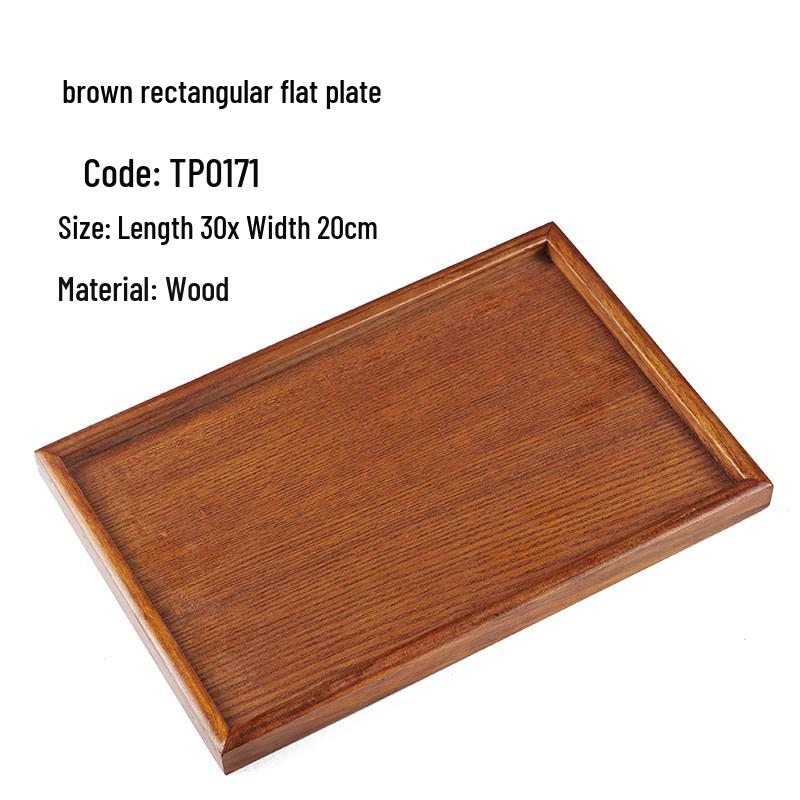 Handcrafted Japanese Orchid Rectangular Wooden Tea Tray with Custom Logo for Hotels and Restaurants