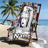 Custom Name Personalized Singer Print Beach Towel, for Trip Camping Beach Party Home Decor, Birthday Gift for Family & Friends