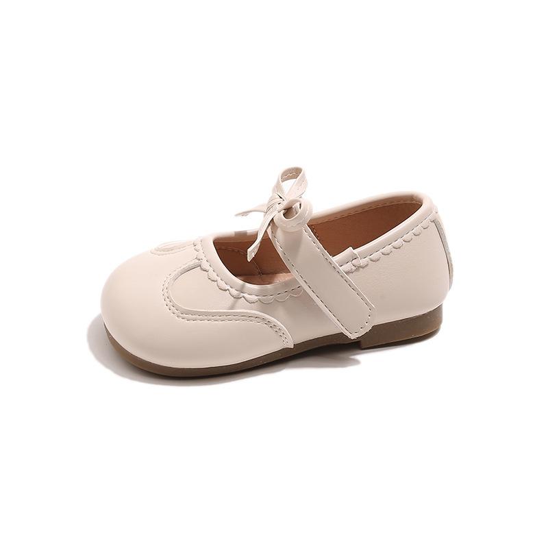 Sweet Bowknot Princess Korean Style Fashion Casual Single Shoes For Little Girls 21 бежевый