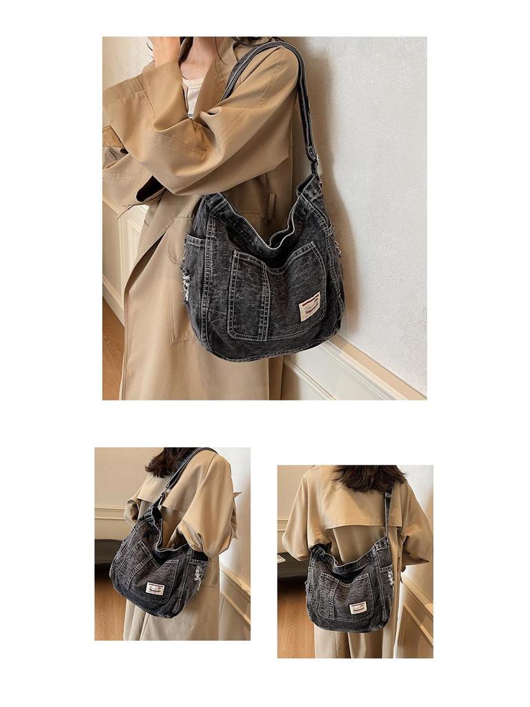 2024 Women's Large Capacity Denim Tote - Casual Shoulder Crossbody Bag for Everyday Use