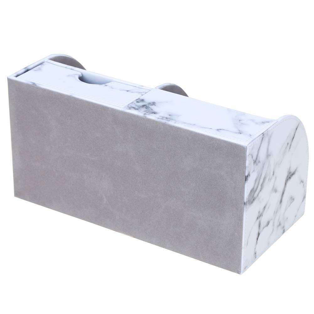 KINGFOM PU Leather Desk Storage Desktop Organizer with Drawers for Pen and Stationery Remote Small and Miscellaneous Items Marble Box/Case, Pencils,
