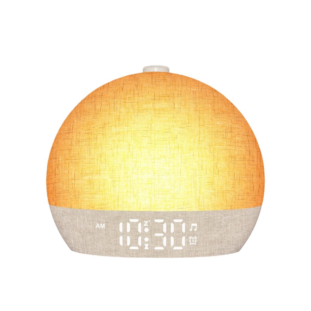 Sunrise Alarm Clock Dimmable Night Light with 30 Soothing Sounds White Noise Machine Wake Up Light,for Kids Adult Bedroom Clock