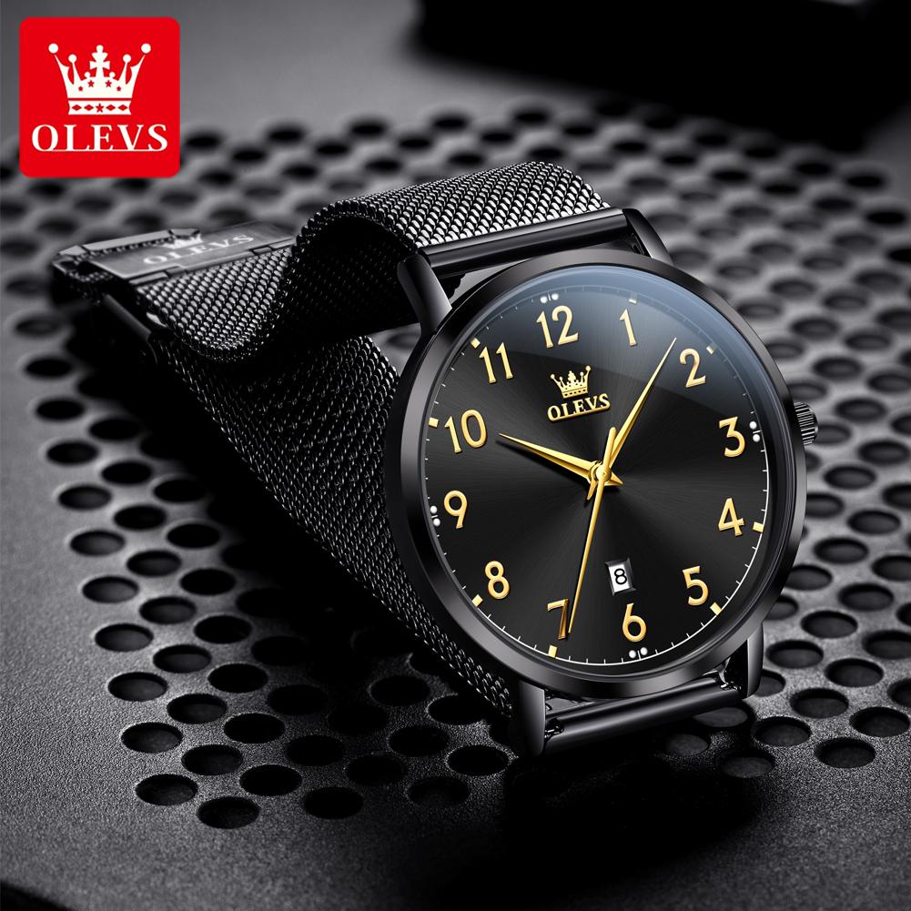 OLEVS Simple Man Watch Classic Digital Dial Auto Date Hand Clock Waterproof Night Light Men's Quartz Watches Best Seller 5653