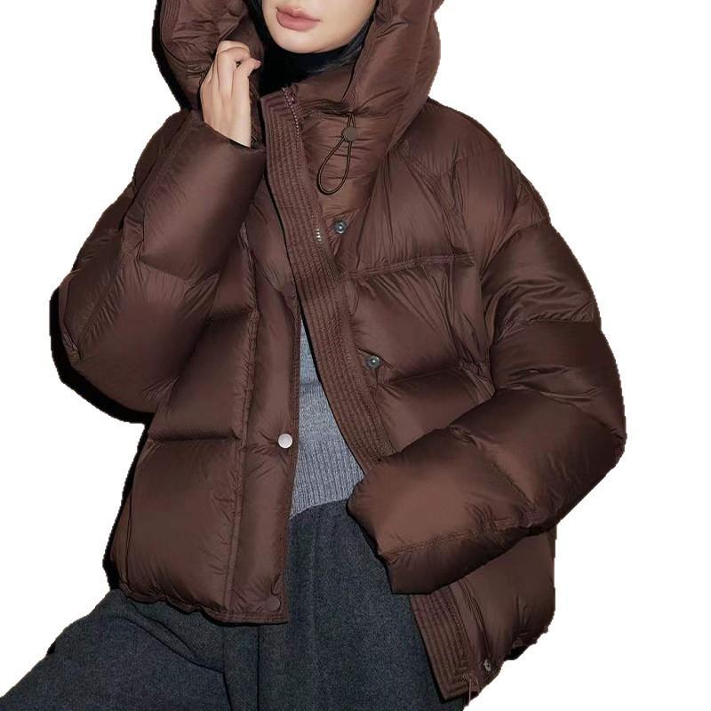 Womens Short Down Jacket Winter Warm Hooded Parka 90% Duck Fill Loose Fit Plus Size