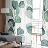 Eukalyptusblattzweige Tüll-Fenstervorhänge für Schlafzimmer Luxus-Wohnkultur Vorhänge im Wohnzimmer Chiffon-Paneele