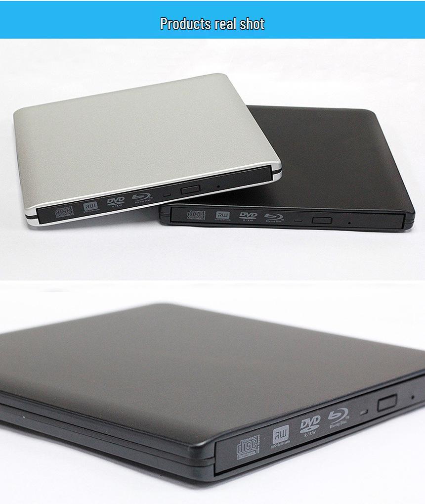 High-End Ultra-Thin USB 3.0 Aluminum External 4K Blu-ray Burner for Laptops & Desktops