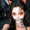 2pcs Waterproof Halloween Face Tattoo Portable Skull Temporary Sticker Mouth Clown Tattoo  Party