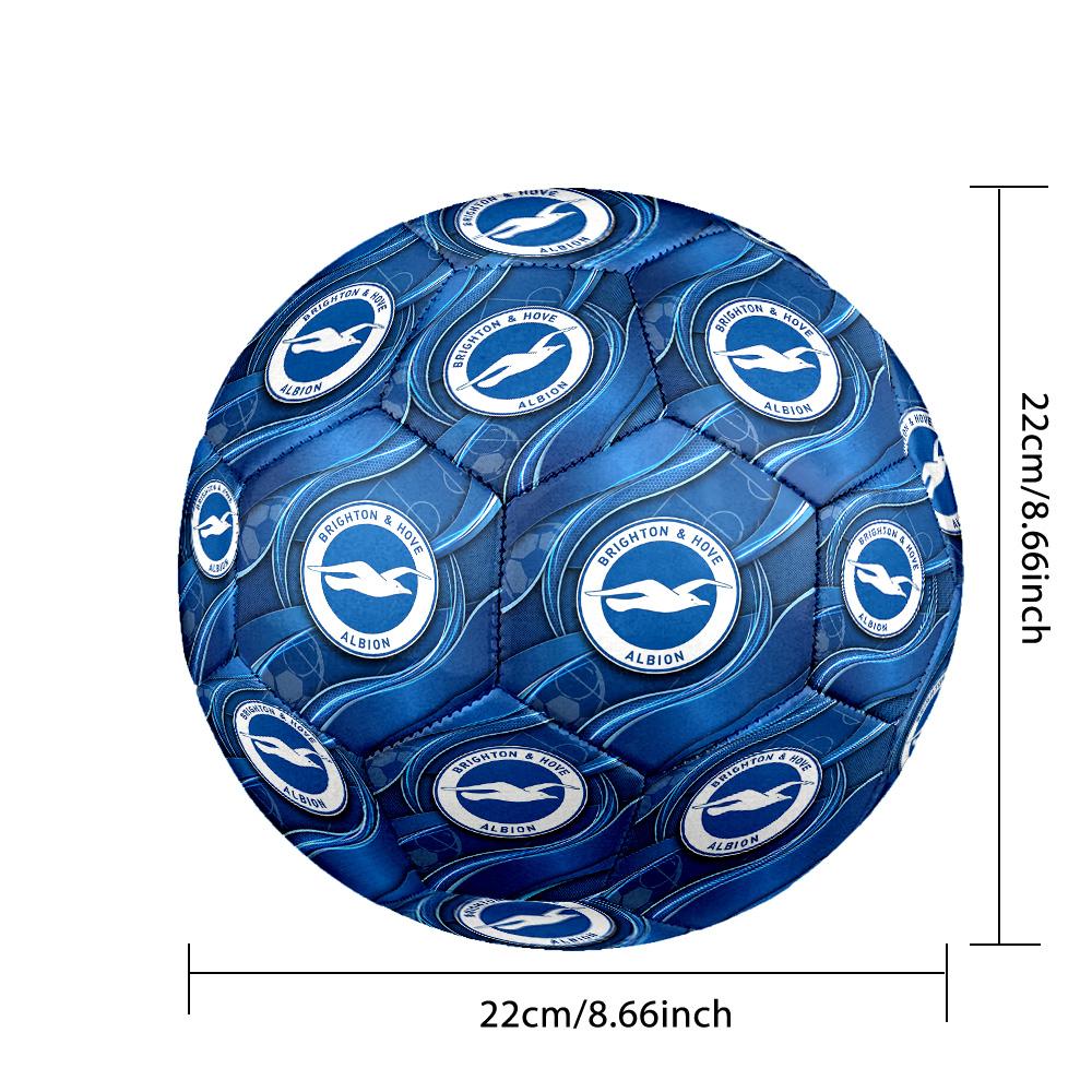 Brighton & Hove Albion FootballPrinted Size 5 Soccer Blbion Football, Anti Slip Adult Match Football Souvenir for Football Fans