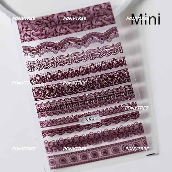 Delicate White Lace Bowknot Simulated Fabric Ribbon Silver Stamped Noble Rhinestone 5D Adhesive Nail Art Sticker Manicure Decal