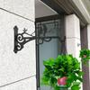 Bird Pattern Flower Basket Holder Wall Mounted Metal Bracket Hanger Rustic Style Wide Base for Outdoor Indoor Garden Yard Street