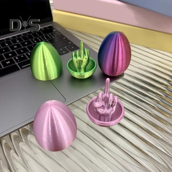 Easter Egg Middle Finger Prank Gift for Men Women 3D Printed Rude Egg Gag Hilarious Surprise Gift Unique Adult Joke Toy