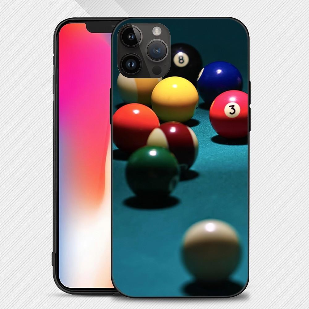 Billiards Snooker pool Phone Case iphone15 14 13 12 11 Pro Max Mini X 7 8 Soft Case