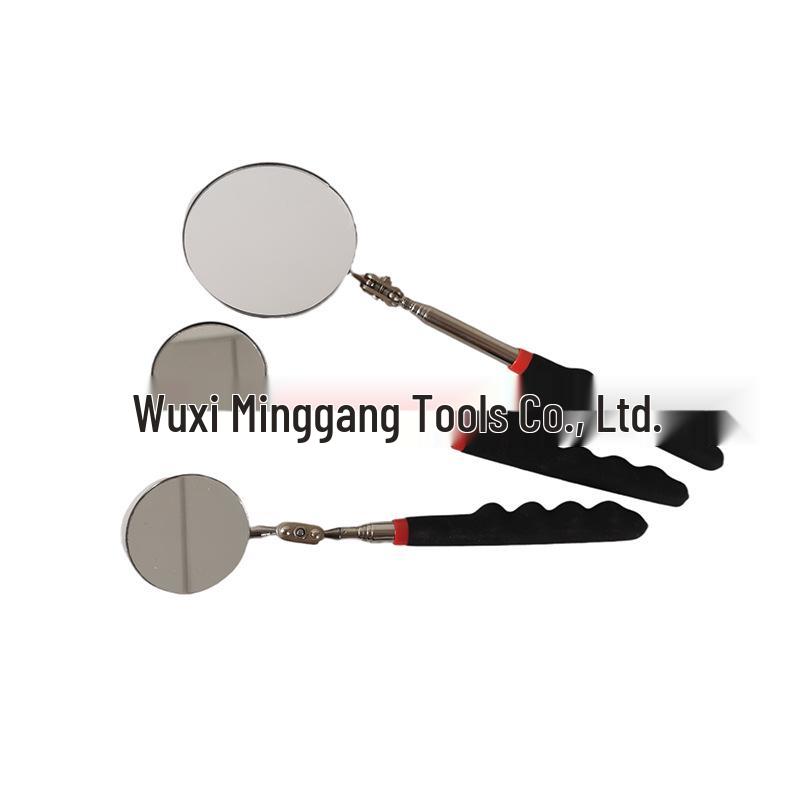 Universal Telescopic Folding Inspection Mirror with Large & Small Reflective Round Mirrors