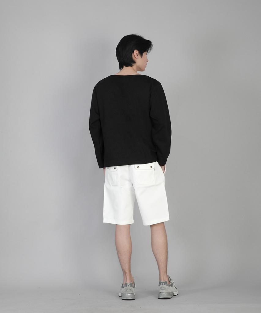 Seinteukeulu Plain Big V-Neck Long Sleeve Tee Bigv-879 Black
