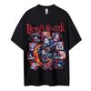 T-shirt Demon Slayer Homme Coton Pur Décontracté Col Rond Manches Courtes Vêtements Été Sport Décontracté Haut Manches Courtes