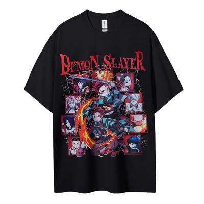 Demon Slayer Tshirt Mens Pure Cotton Casual  Round Neck Tshirt Short Sleeve Clothing Summer Sports Casual Short Sleeve Top