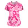 Women's Fashion  V-Neck Short Sleeve Overalls Double Layer Pocket Printed Tops  Apparel