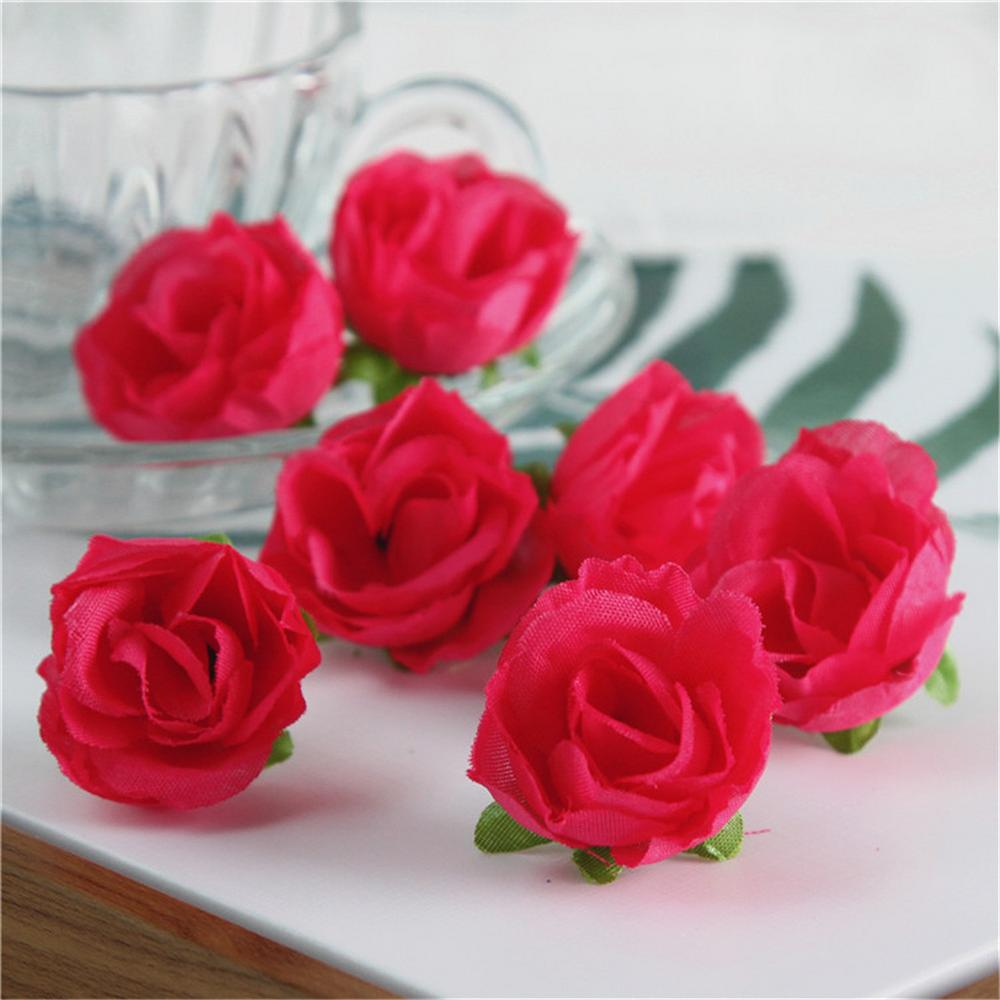 Rose Artificial Flowers 50pcs Simulation Flower Head Fake Roses Wedding Decorated Wall Flower Arrangement home Party Decoration