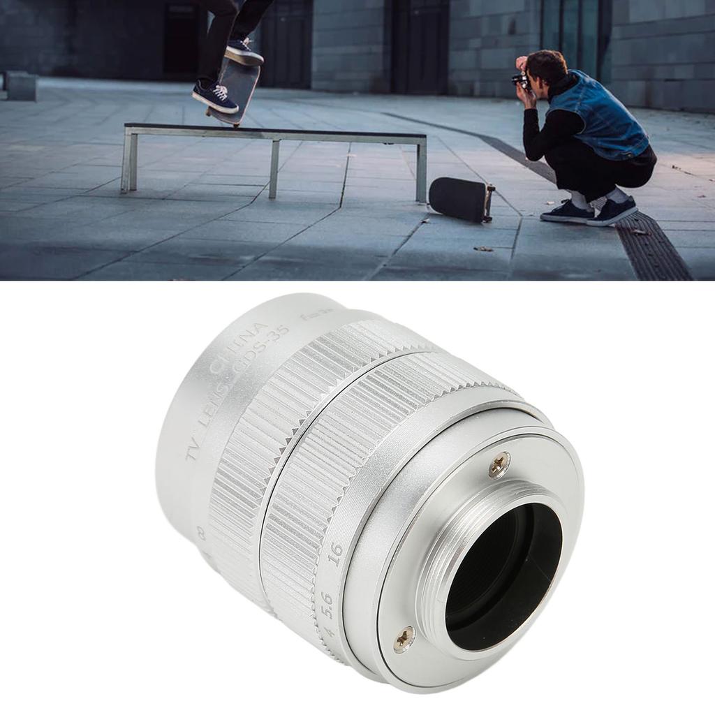 35mm 2/3 Manual Lens F1.7 Large Aperture Fixed Telecine Lens for C Mount Mirrorless Camera