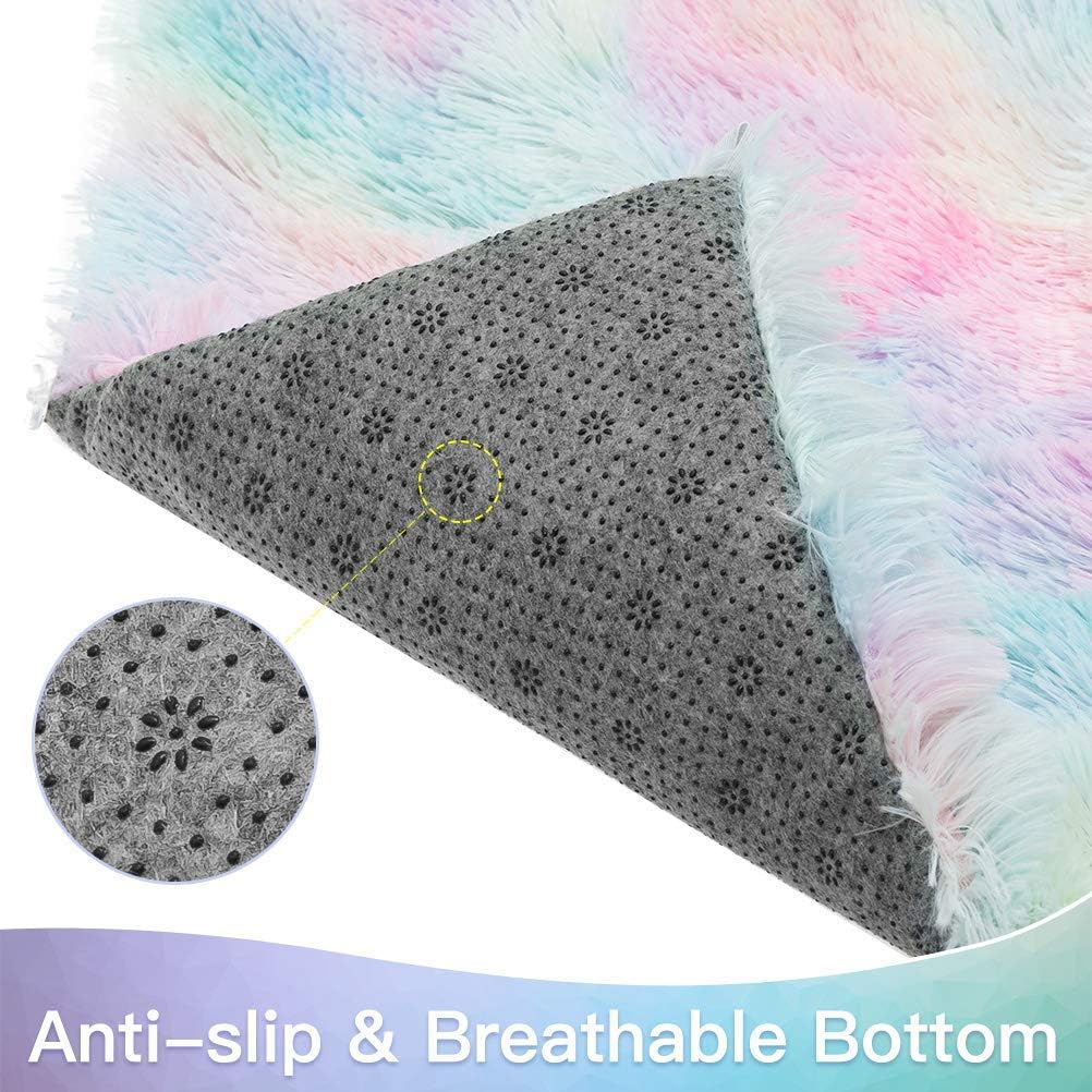 Mihachi Self Warming Cat Bed/Mat for Indoor Cats - Pet Bed Cushion for Small Dogs, Warm Cave, Soft Colorful Plush Fluffy Puppy Sofa with Anti Slip