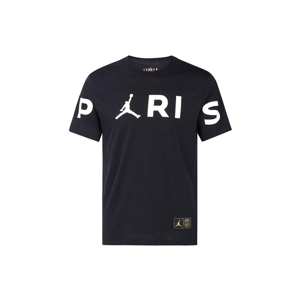 Jordan Pánské ležérní sportovní tričko s velkým potiskem loga Paris Saint-Germain Černé CK9786-010