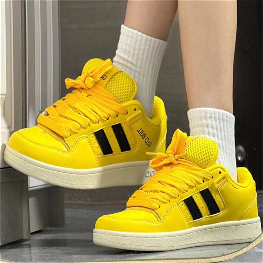 

Желтые пухлые туфли-хлебушки женские новые осенние универсальные для отдыха и спорта Guochao обувь для скейтборда 40 жёлтый