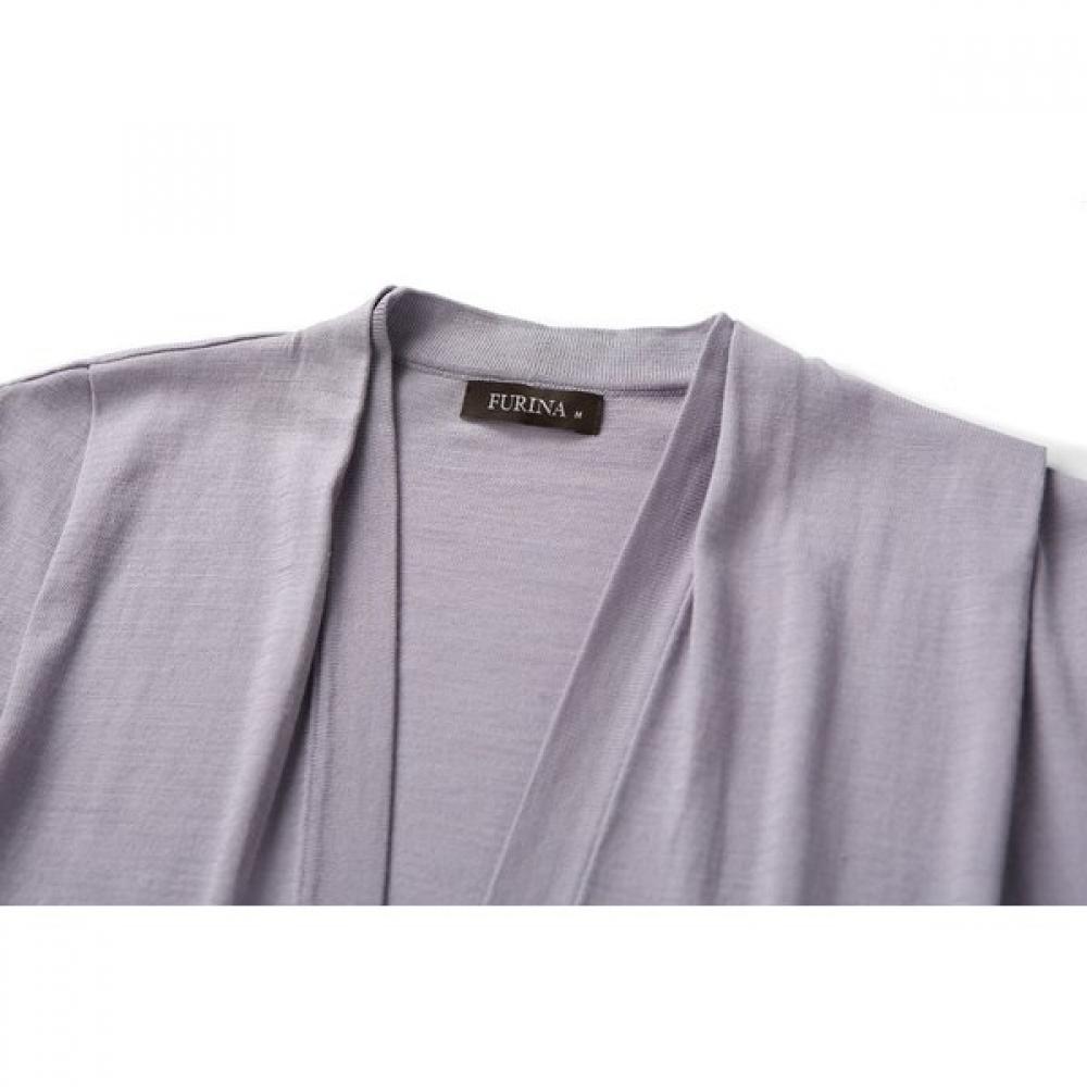 FURINA Silk Cotton V Neck Button Cardigan