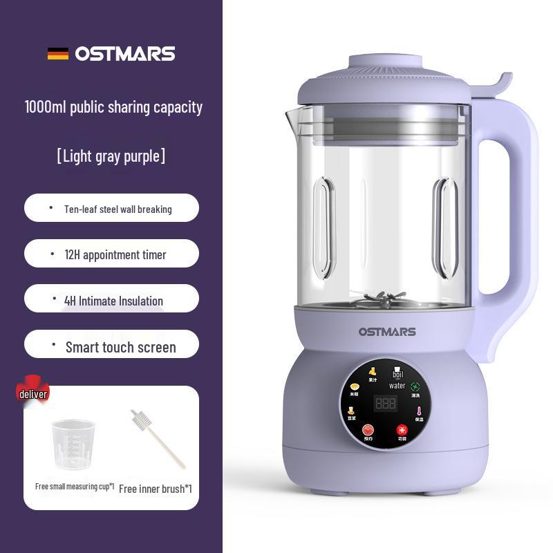 

OSTMARS Automatic Multifunctional Soy Milk Maker with No-Cook, No-Filter, and Wall-Breaking Technology фиолетовый