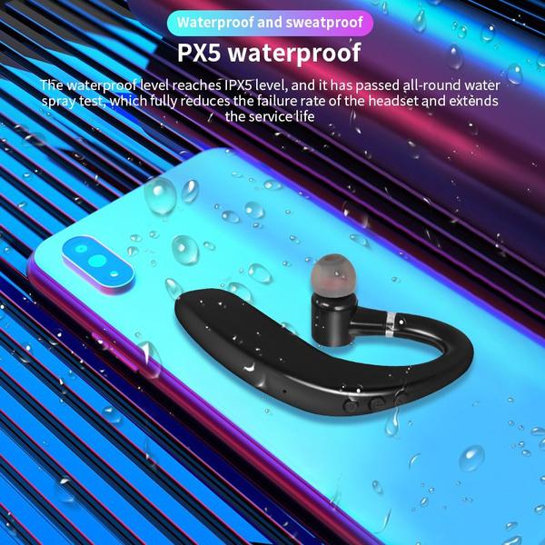 Kabelloses Bluetooth 5.1-Headset, CVC 8.0-Sportkopfhörer mit Geräuschunterdrückung, langer Standby-Business-Ohrbügel, Kopfhörer mit Mikrofon