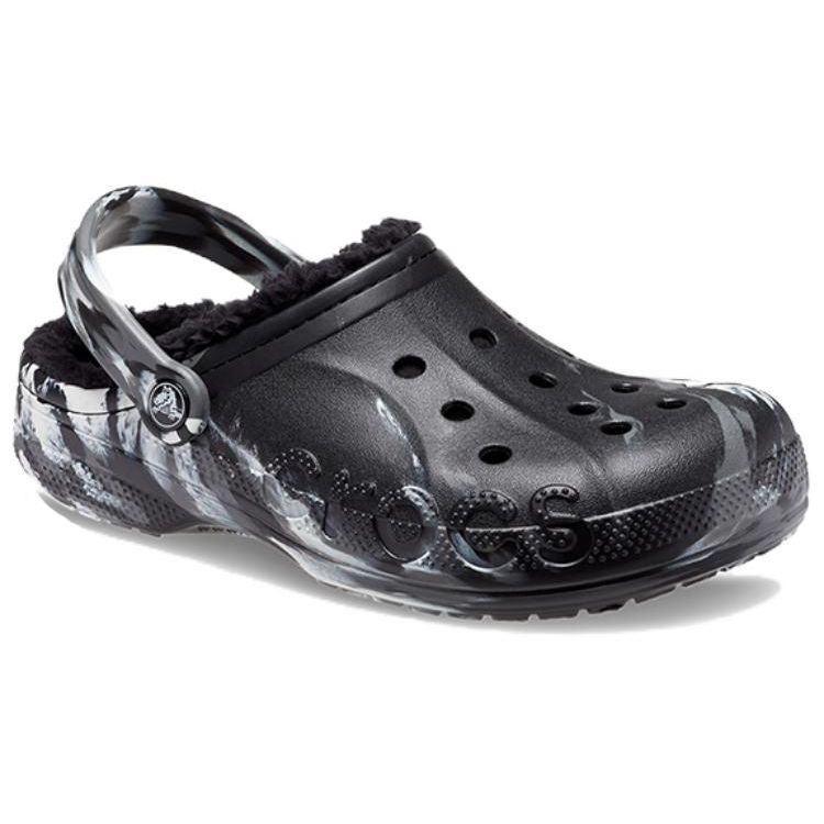 Crocs Eva Comfortable Warm Marble Pattern Clogs Unisex Clogs Black White 208333-0C4