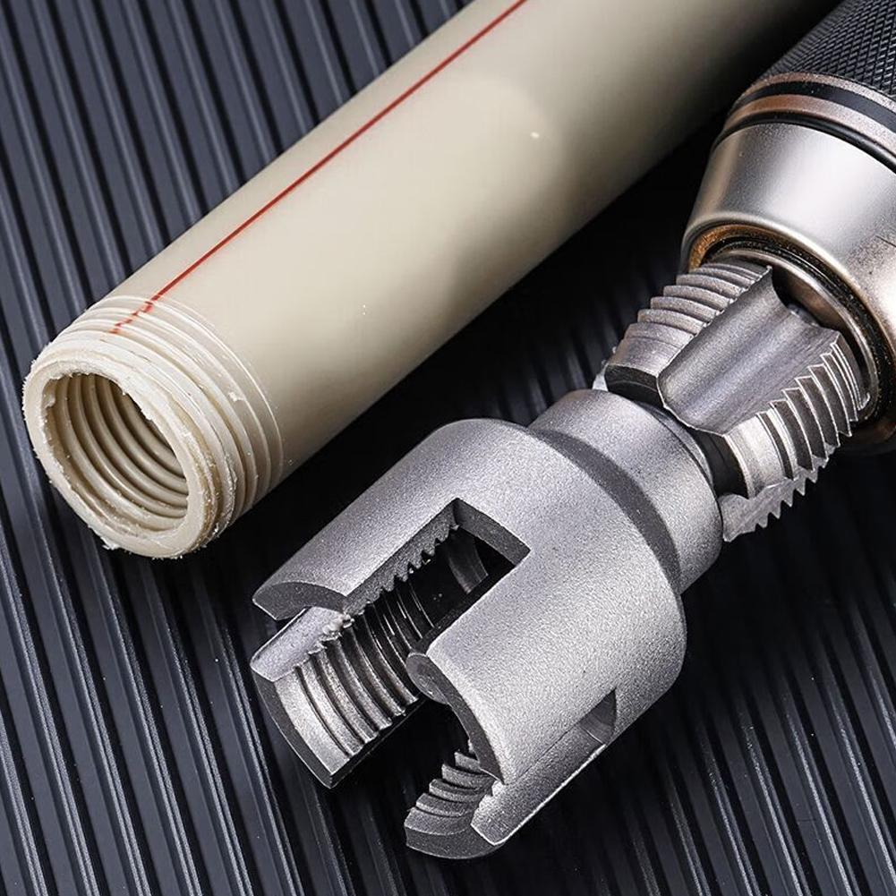Pipe Thread Cutting Tool Electric Drill Compatible PVC Pipe Threader Kit 1/2IN 3/4IN Pipe Sizes Rethreading Tool