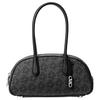 Lulu Metallic Logo Leather Tote Bag Small Women Handbags Black 30F4S1US5B-NERO