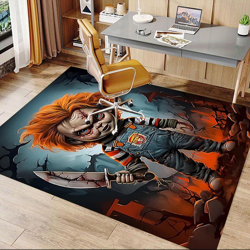 Horror Doll Knife Carpet For Playroom Bedroom Living Room Sofa Home Decorkids Game Area Rug Nonslip Floor Mat