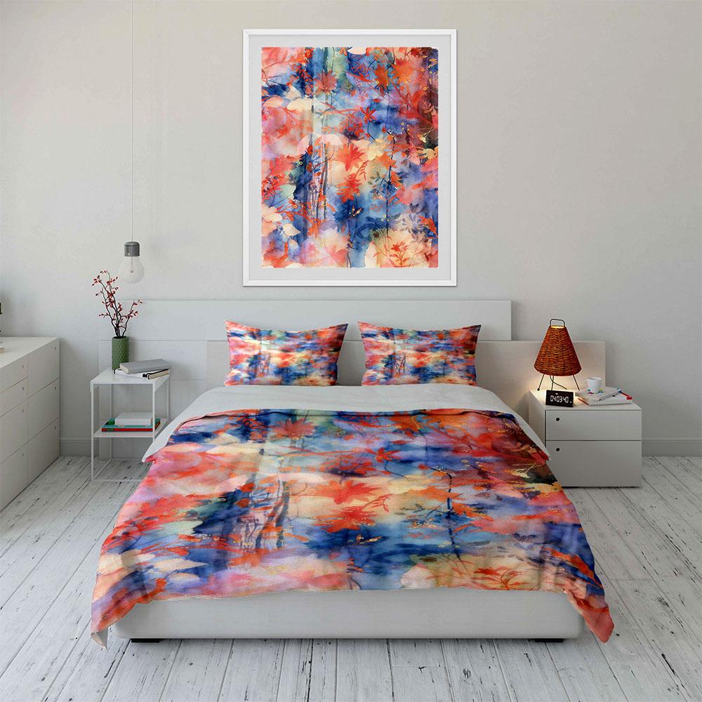 Abstract Leaves and Watercolor. Bedding Sets Duvet Cover Sets Duvet Covers Pillowcases(1 * Duvet Cover 2 * Pillowcases Without Duvet Insert)