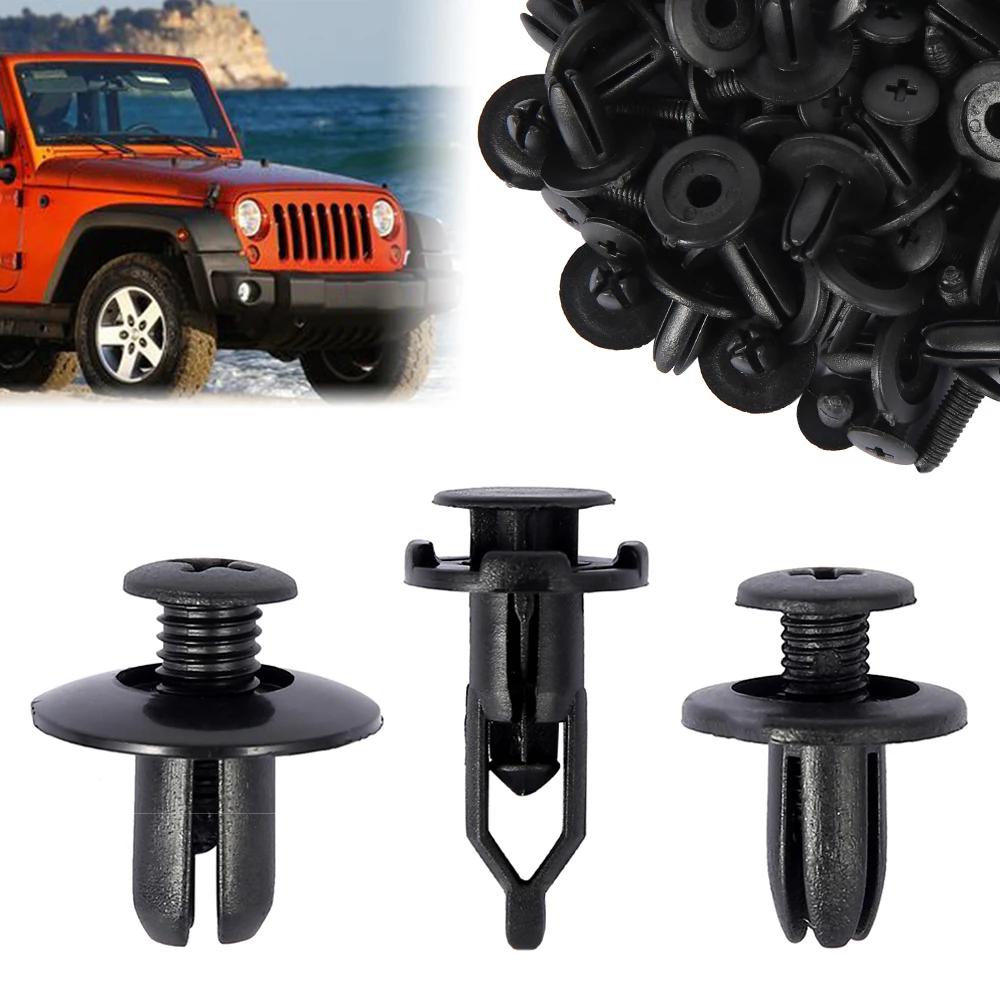 50pcs Auto Fastener Clip 6mm 8mm 9mm Car Retainer Kit Door Trim Panel Clips Plastic Fastener Screw Rivet Clips Car Accessories