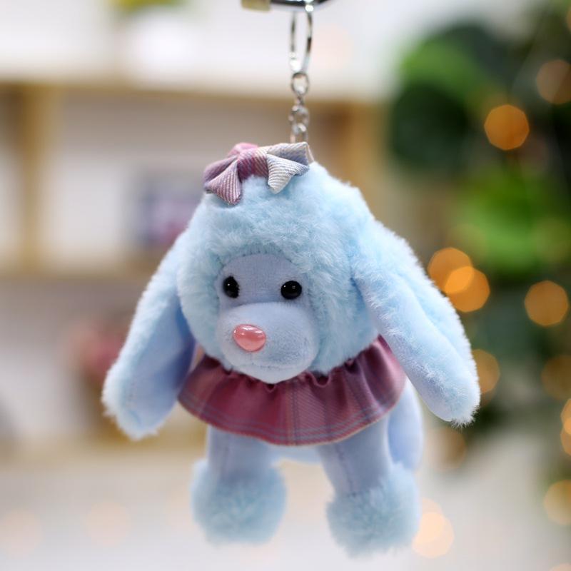 

New Cute Cute Princess Dog Keychain Pendant Plush Toy Doll Bag Hanging Ornament Doll Blue princess dog