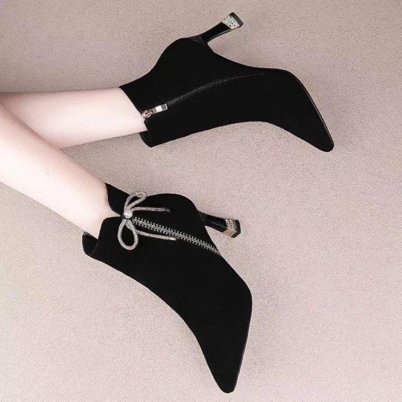 Fashion Booties Lightweight Zip Butterfly Bow Ankle Boots for Women Autumn Fashion 2025 Comfortable and Elegant Sale Woman Short Shoes