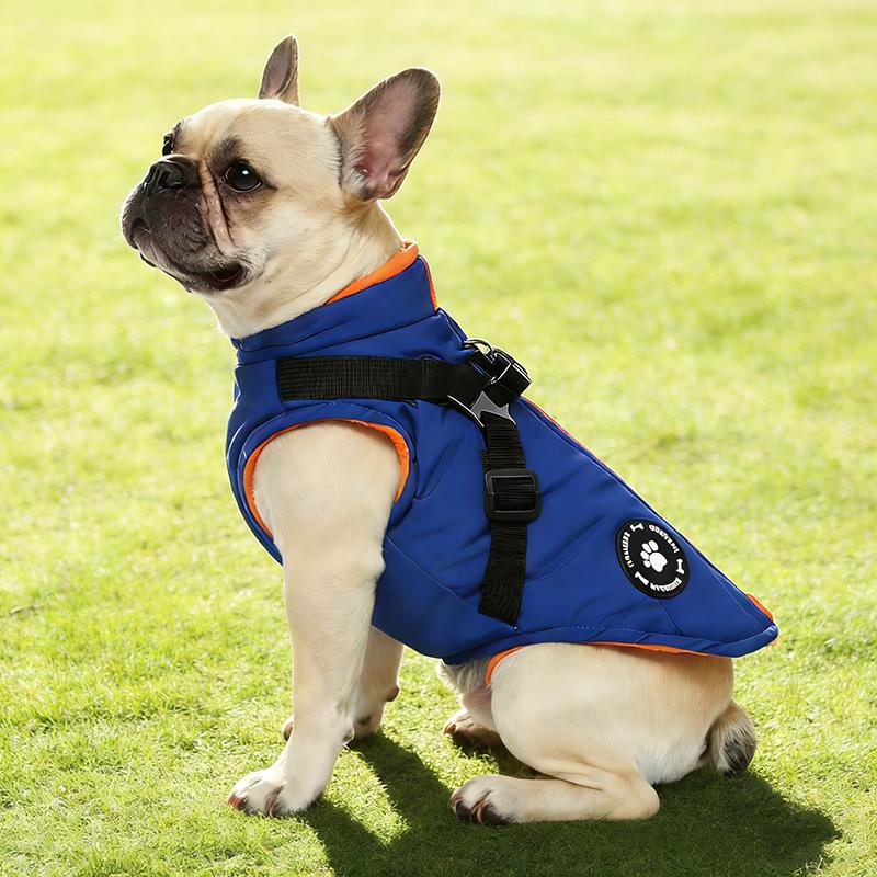 Dog Autumn Winter Thickened Clothes Windproof Waterproof Puppy Jacket D-Ring for Leash Pet Coat for Small Medium Dogs