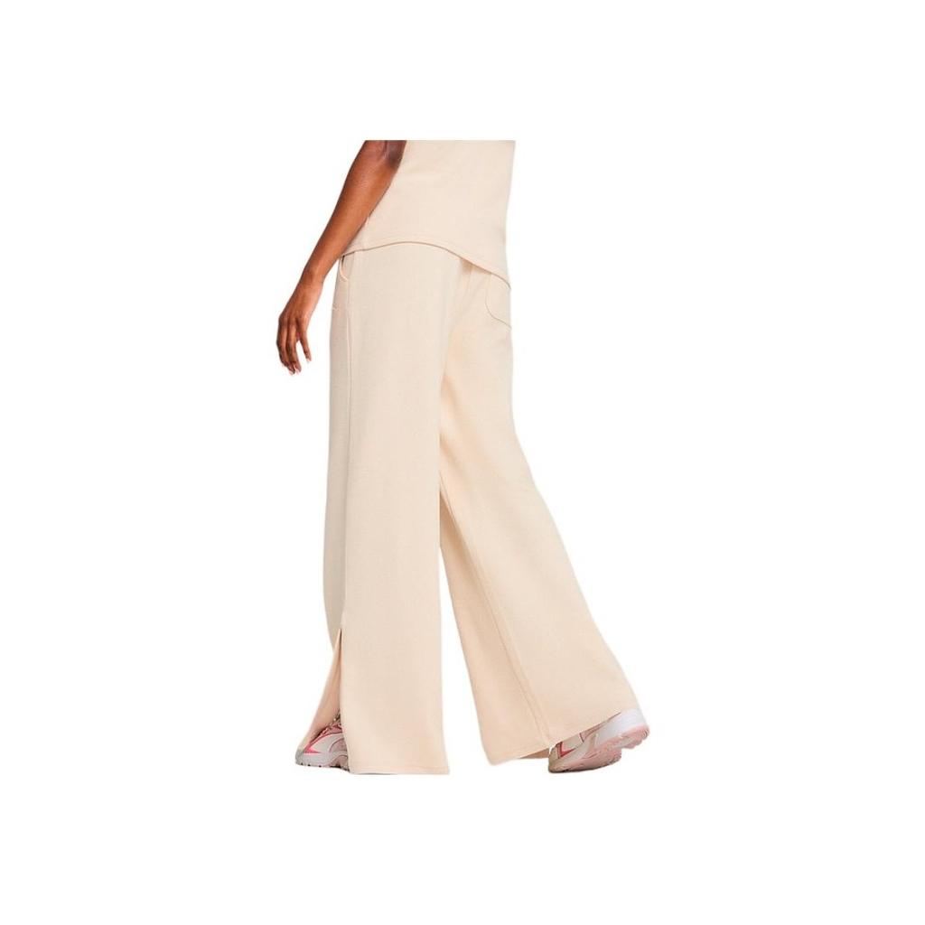 Puma Fashionable Straight Leg Breathable Versatile Knitted Sports Pants Women Bottoms Off-White 687717-87