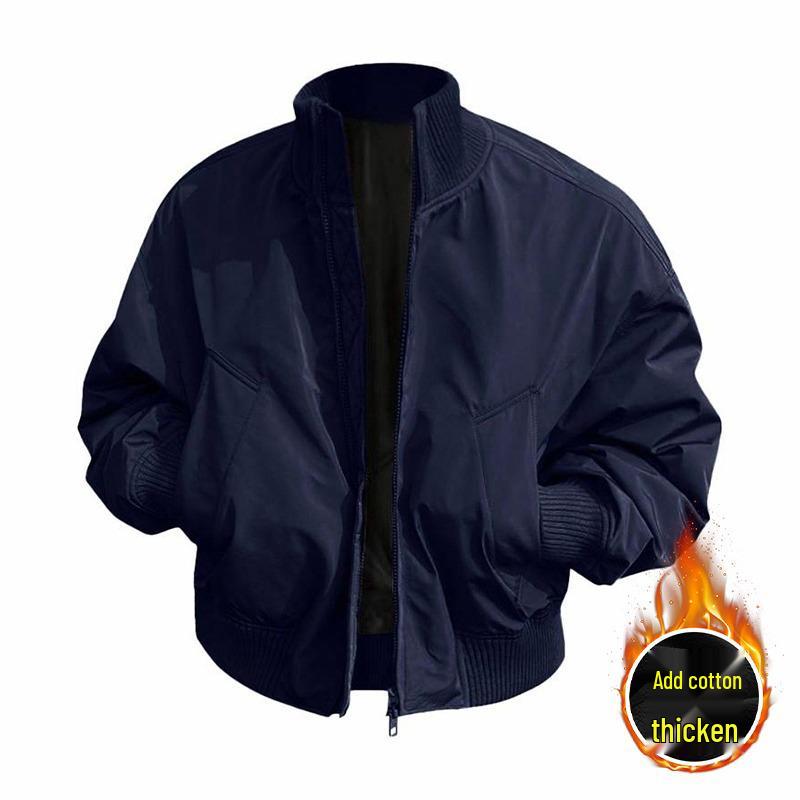 

Men s Coffee Stand-Up Collar Cotton Padded Flight Jacket - Winter Bomber Outerwear 3XL