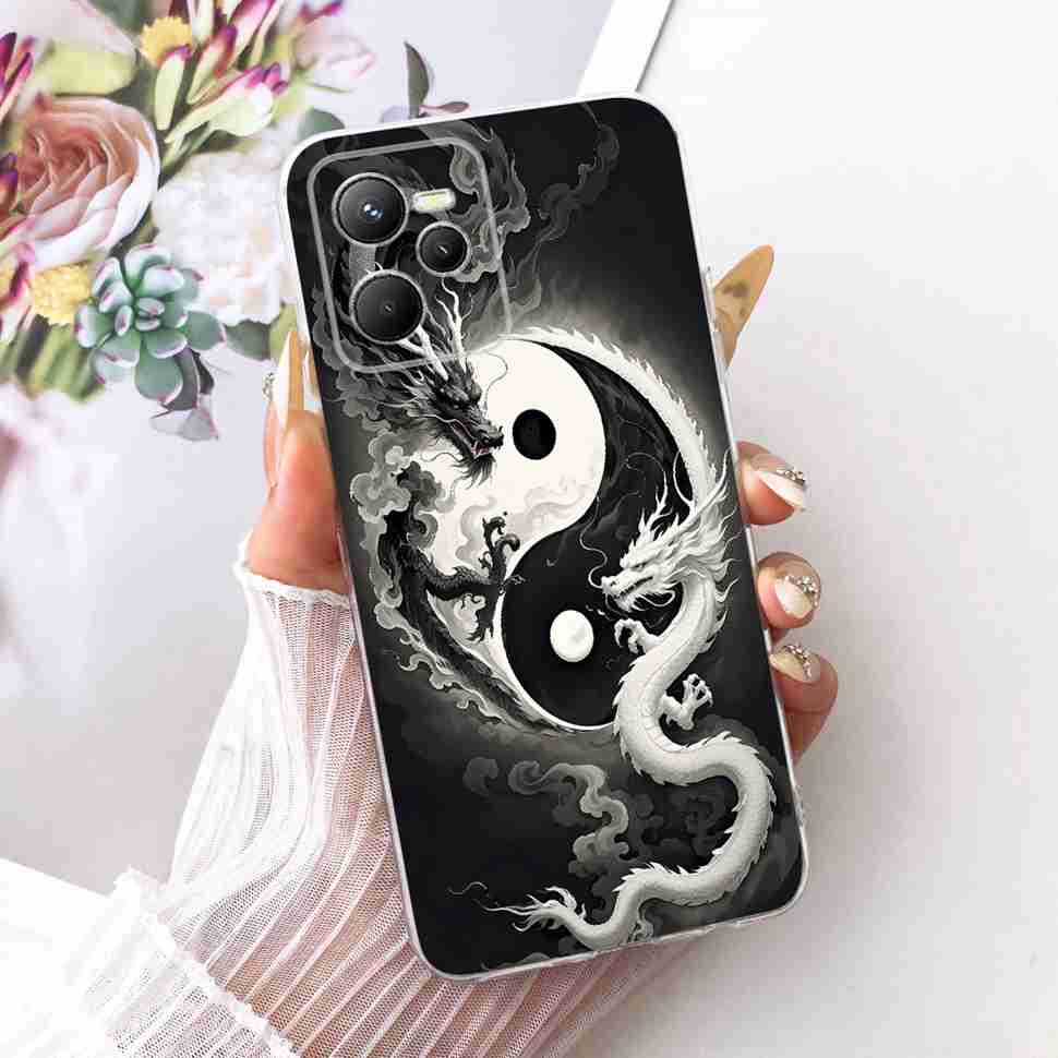 For Realme C 35 C35 Case 2022 Gold Dragon Cover Soft Silicone Fundas For Realme Narzo 50A Prime RealmeC35 Phone Case Bags