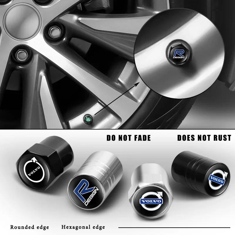 3D Metal Tire Valve Caps Car Tyre Air Stems Cover For Volvo Xc60 Xc90 V40 V60 S60 V50 V90 S80 C40 XC40 V70 XC70 C30 Accessories
