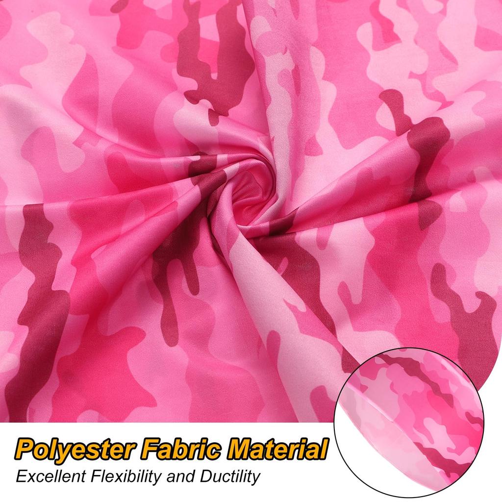 uxcell Summer Neck Sun Protection Face Fishing Neck Unisex Cooling and Breathable Bandana for Outdoor Camouflage Pink 2-Pack Gaiter, Mask, Warmer,