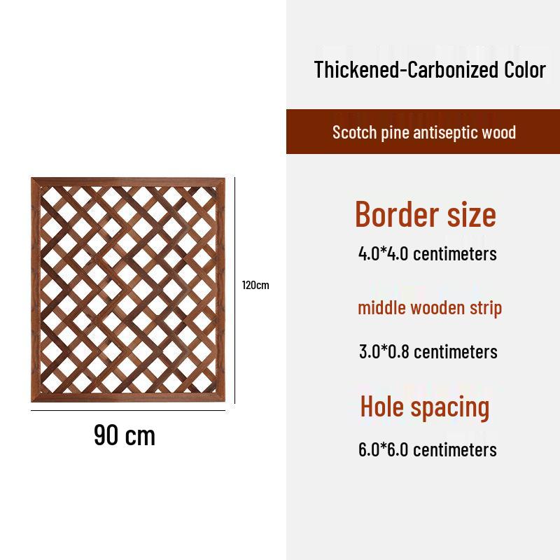 Carbonized Wood Fence and Railing Picket with Climbing Plant Stand for Outdoor Decoration