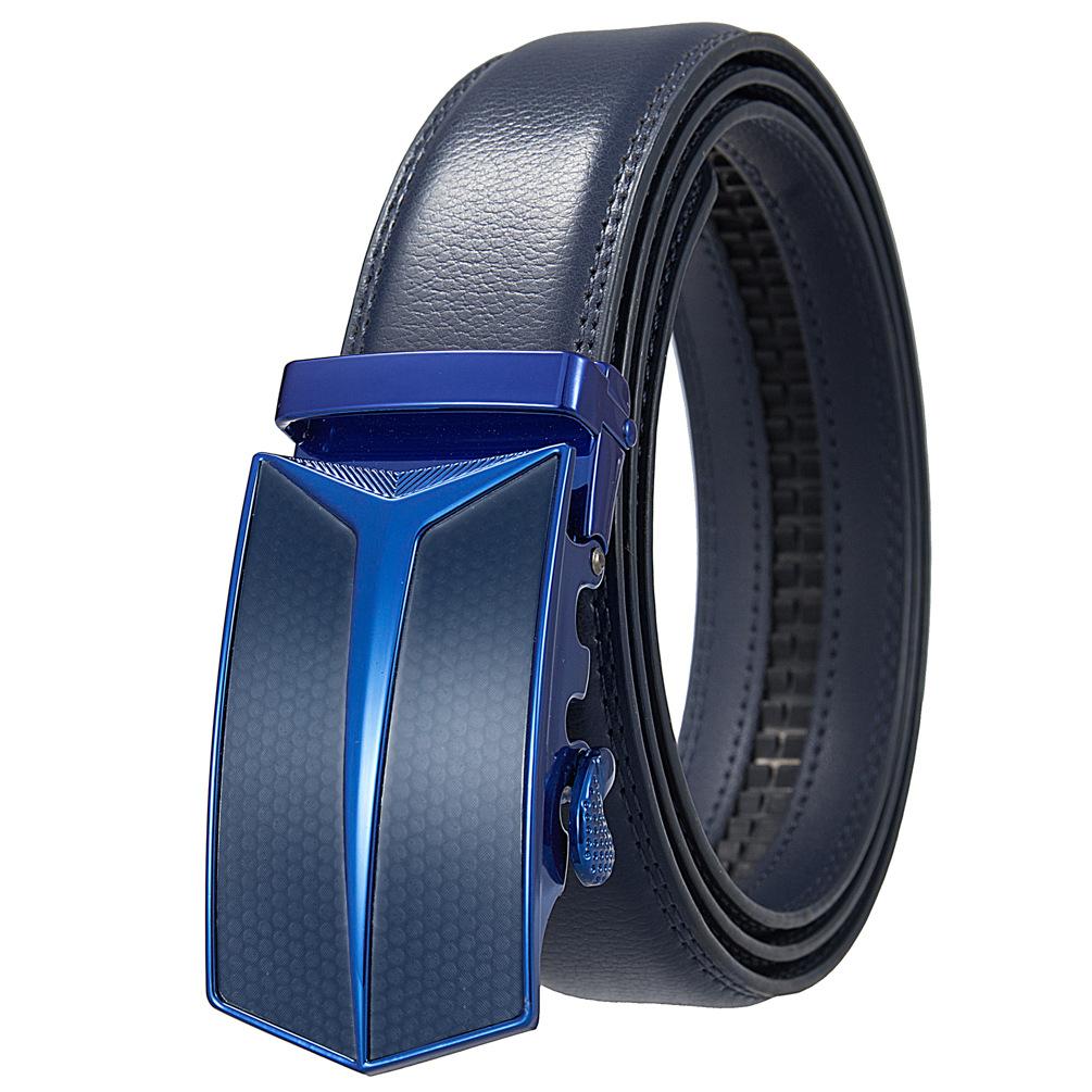Men'S Belt, Automatic Buckle Cowhide Belt Casual Business Ly36-1314-1